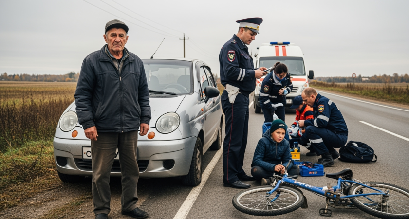 77-летний водитель Daewoo Matiz сбил 8-летнего велосипедиста в Мартыновском районе