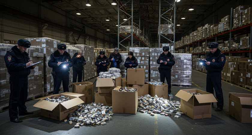 Полиция разоблачила сеть из 6 человек: 400 тысяч пачек контрафакта на 50 млн рублей