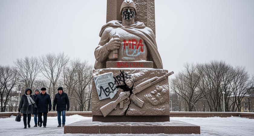 Вандал, осквернивший памятник воинам в сквере Невского, ждет суда в психбольнице