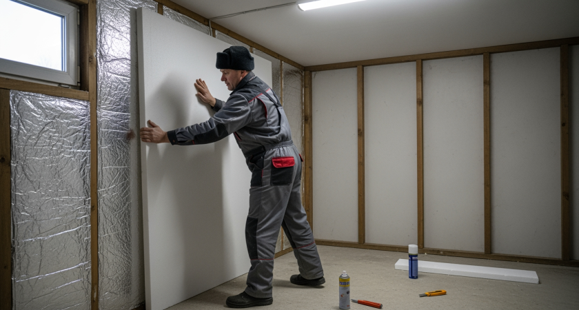 Утепляем гараж на копейки, сравнили бюджетные варианты - что сработало лучше