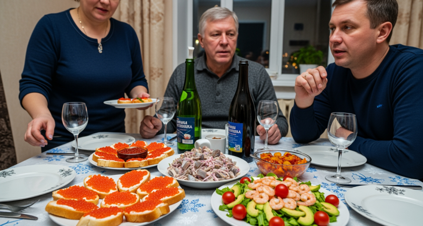 Новогодний стол на двоих за 800 рублей: меню, что удовлетворит даже гостей