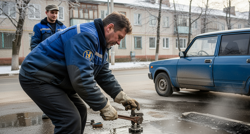 Срочный порыв на Герцена оставил без воды 18 улиц шахтерского поселка Гуково