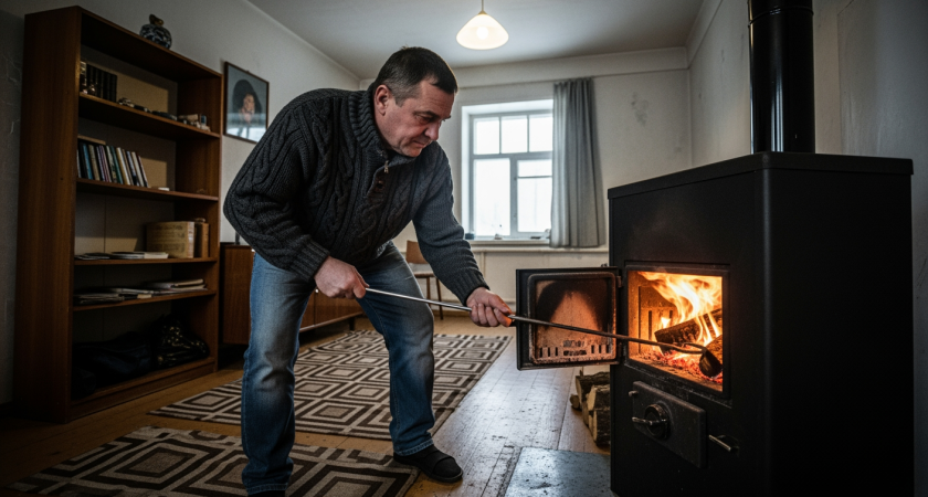 Бросьте эти 2 вещи в печь — и дымоход очистится полностью, вернув идеальную тягу без остатков многолетней сажи
