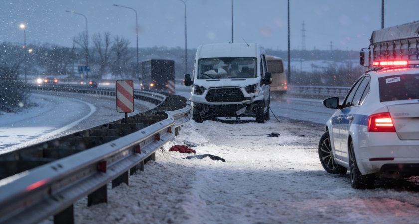 Трагедия под Азовом: женщина погибла, вылетев из окна микроавтобуса после серии ударов о барьер