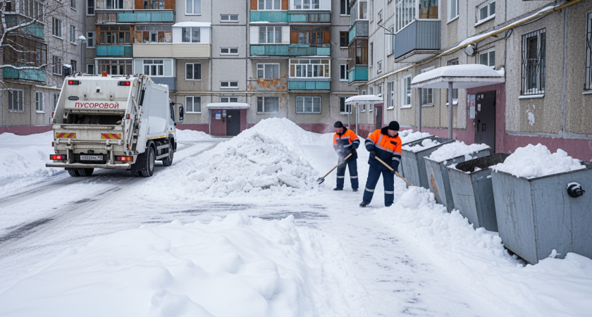 Снежный плен: 15 адресов Ленинского района Ростова остались без вывоза мусора из-за гололеда