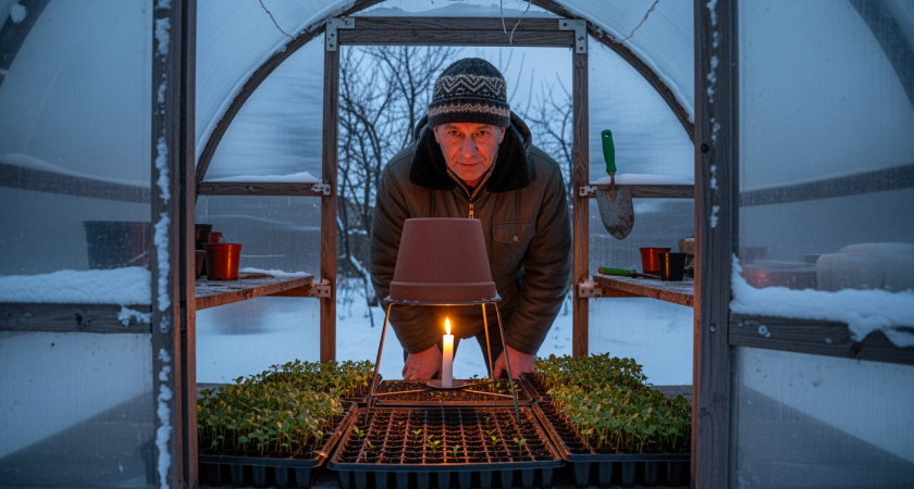 Проверенный дедовский способ с обычной свечой защищает теплицу от морозов и экономит тысячи на отоплении