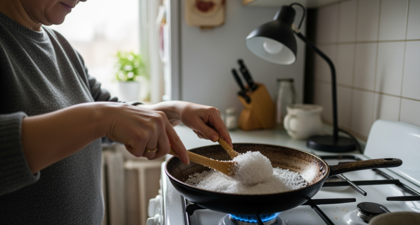 Старая сковорода засияет как в магазине благодаря простому средству из кухонного шкафа