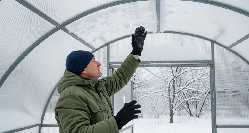 Старый трюк с теплицей зимой — снег исчезает мгновенно без лопаты и химии, проверено поколениями