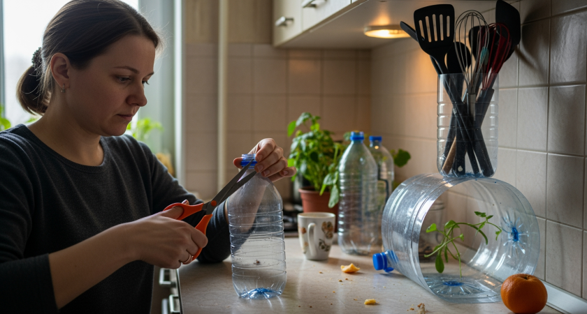 Обычные пластиковые бутылки превращаются в гениальные решения для дома всего за пару минут