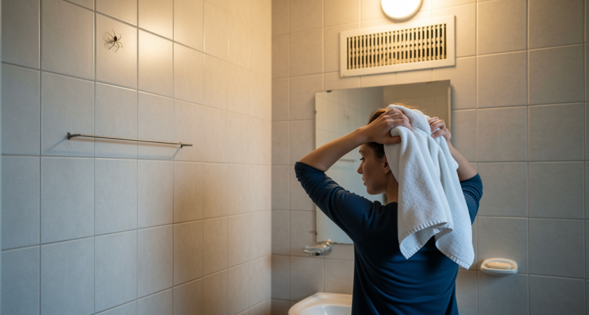 Паук в ванной комнате сигнализирует о скрытых неполадках которые хозяева часто игнорируют