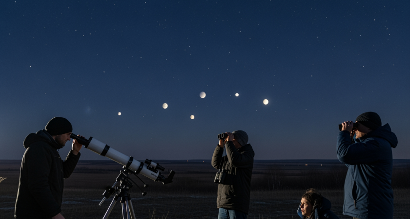 Шесть планет выстроились в линию над Ростовской областью