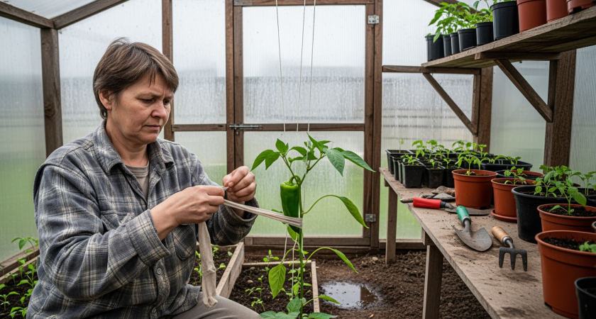Простая хитрость с капроновыми колготками увеличила мой урожай перца втрое и соседи не верят глазам
