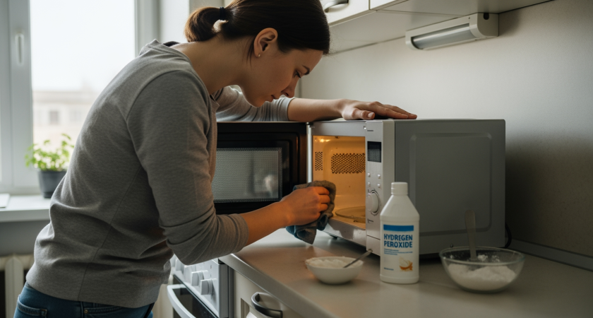 Копеечное средство из аптеки за три минуты превратило грязную микроволновку в сверкающую чистоту