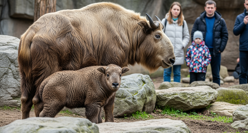Редчайший такин мишми родился в Ростове: посетители выберут имя малышу