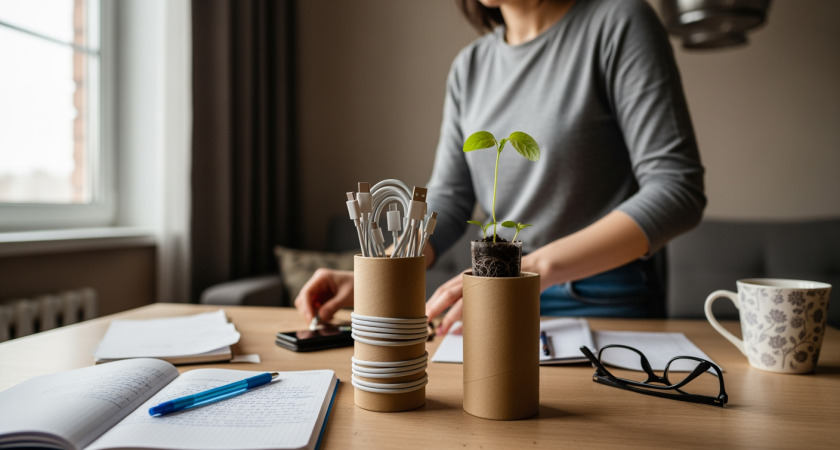 Втулки от туалетной бумаги превращаются в полезные вещи для дома за пару минут