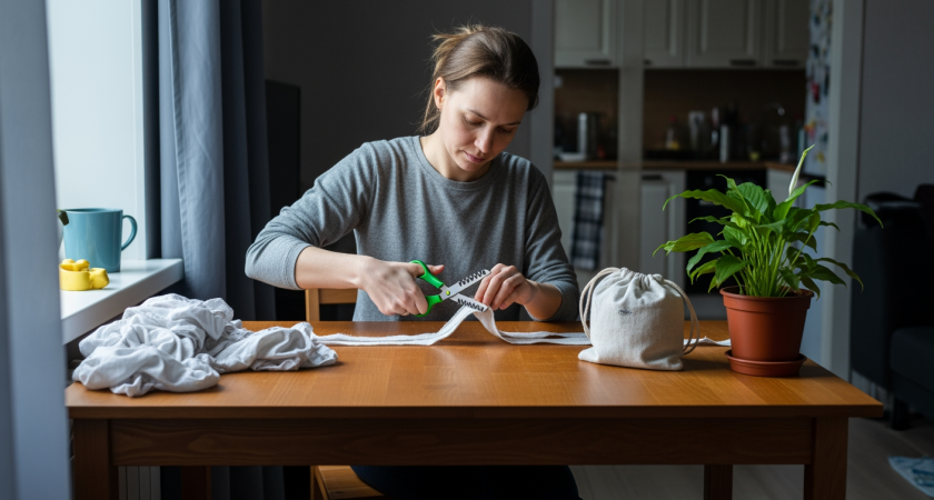 Из старых простыней делаю нужные штуки для дома быстрее чем за четверть часа