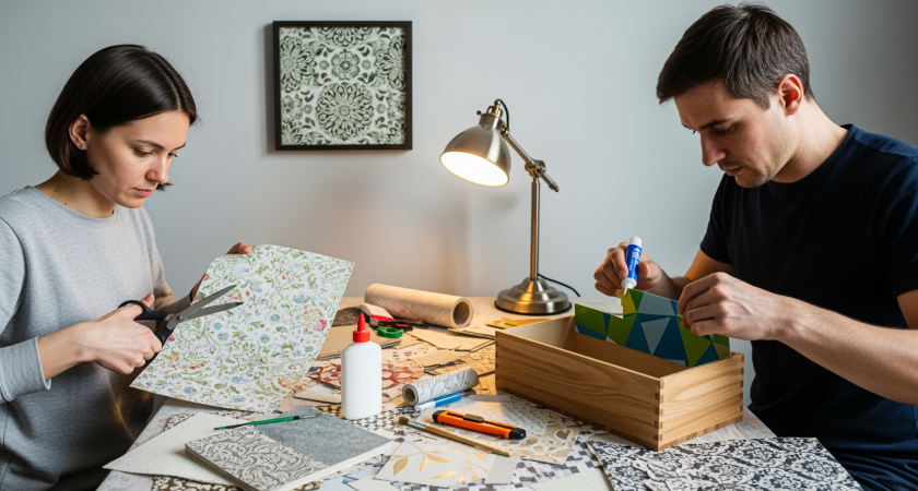 Остатки обоев превращаю в декор так ловко, что гости спрашивают адрес дизайнерского салона