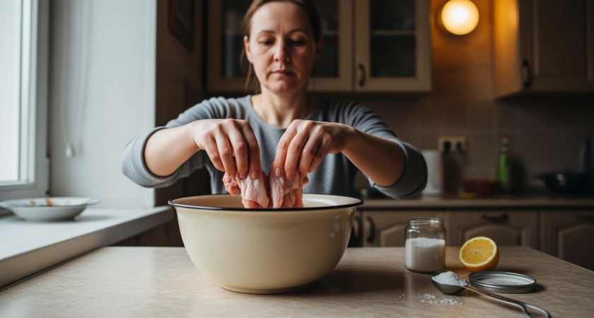 Секретный способ очистить курицу от химии обычной солью делает мясо как у бабушки в деревне
