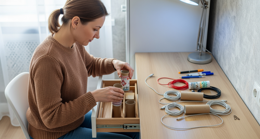 Втулки от туалетной бумаги организуют ящики лучше чем системы хранения за 3000 рублей