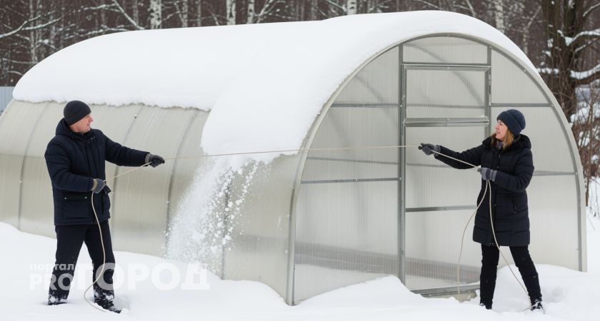 Проверенный годами способ убрать снег с теплицы без лопаты работает даже в сильные морозы