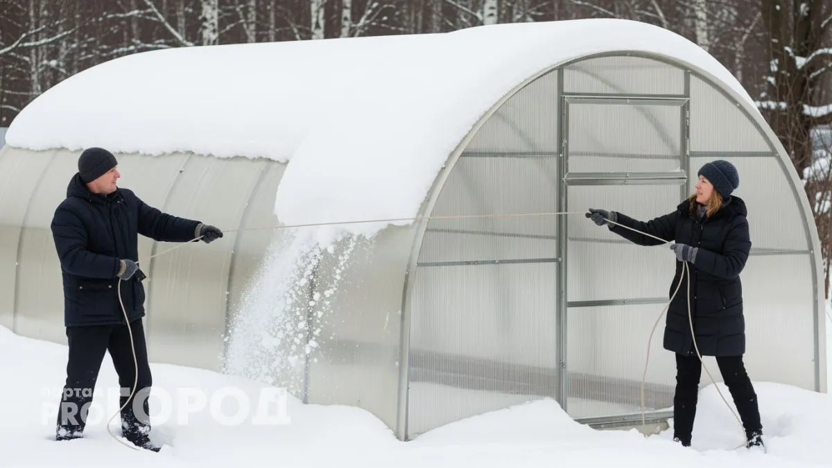Проверенный годами способ убрать снег с теплицы без лопаты работает даже в сильные морозы