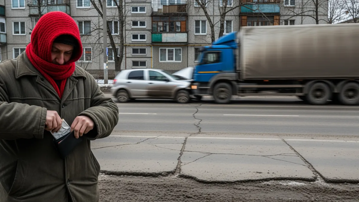 Пятикилометровая пробка на Стачки: фура заблокировала въезд на мост