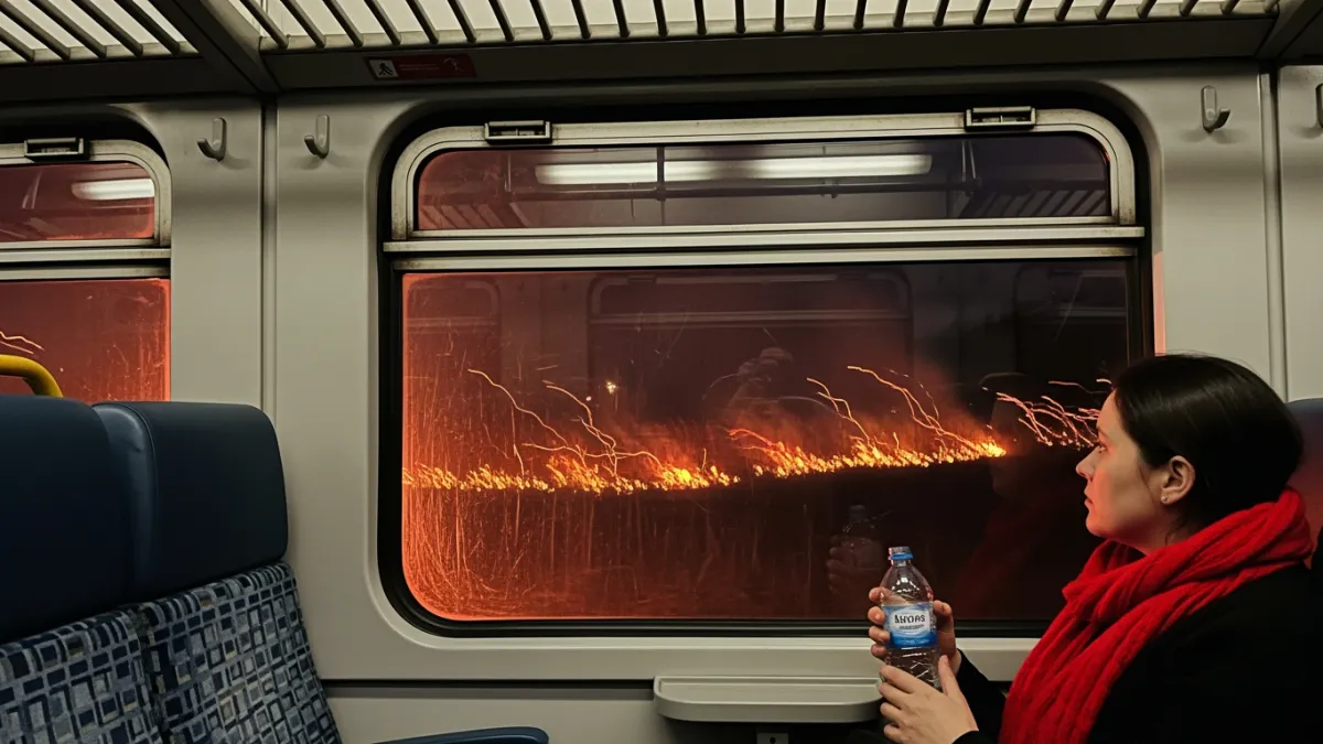 Электричка превратилась в поезд из ада: пассажиры ехали сквозь огненный апокалипсис