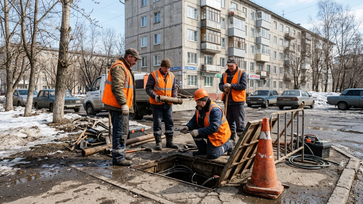 Ремонт на ул. Волкова оставил десятки домов Северного без тепла и горячей воды