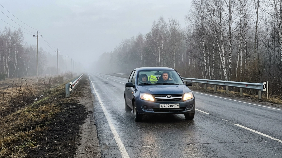 Сильный туман накрыл Ростовскую область: водителям грозит опасность до обеда