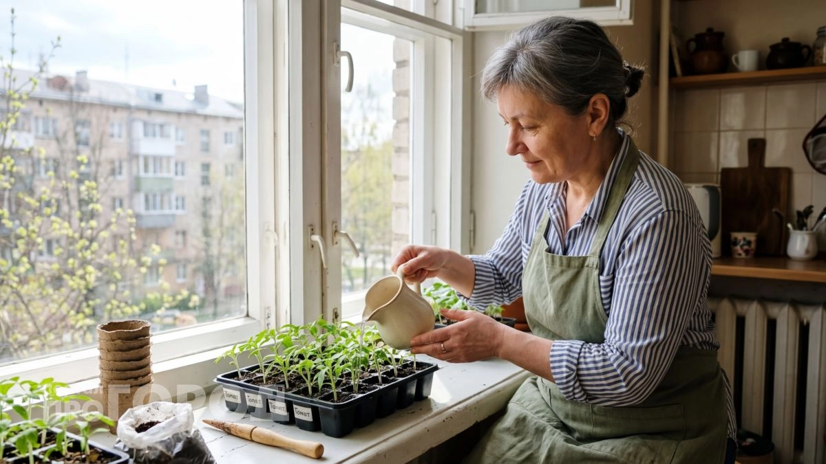 Развожу это в воде и подливаю под рассаду в конце марта — через пять дней стебли не обхватишь пальцами