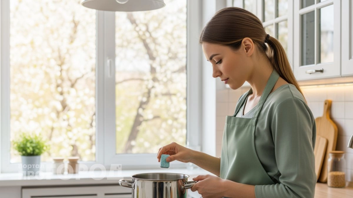 Забросила таблетку в пригоревшую кастрюлю на ночь — утром нагар отошёл сам без губки и усилий