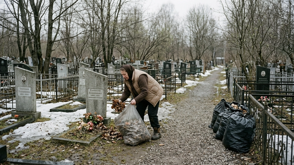 Ростовчане убрали могилы на кладбище — и завалили мусором все дорожки