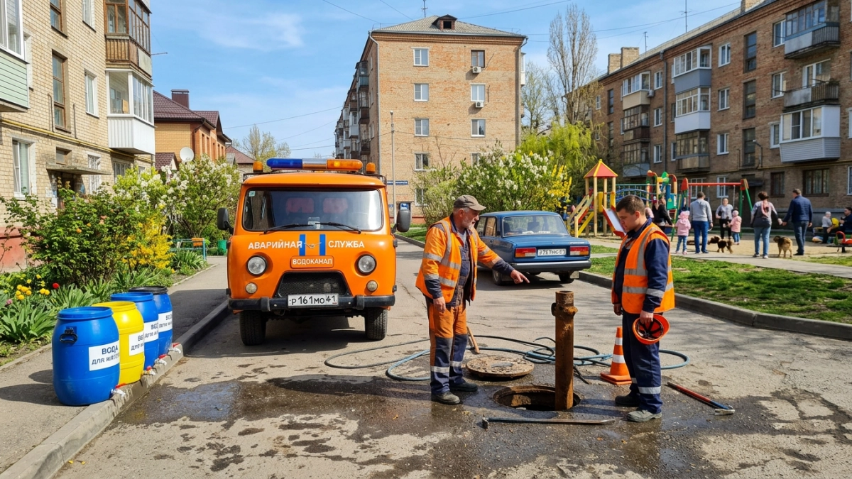 В Аксае из-за аварии на трубопроводе отключили воду на нескольких улицах