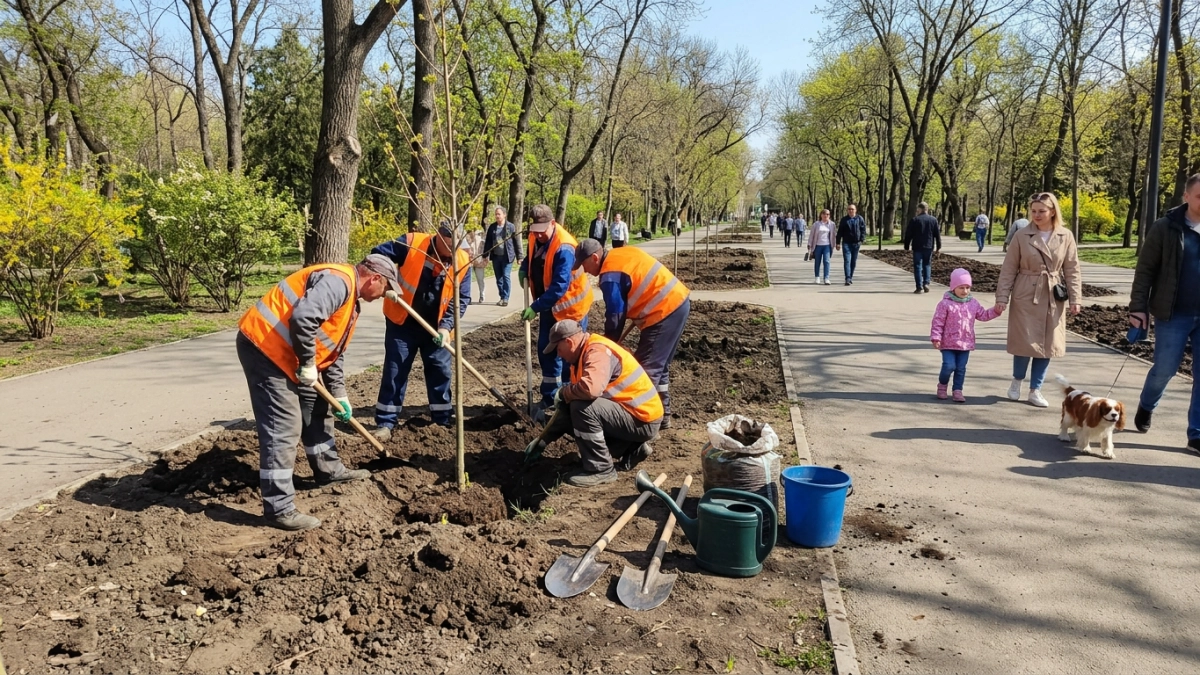 Деревья в парке Осеннем срубили из-за заражения изумрудной ясеневой златкой