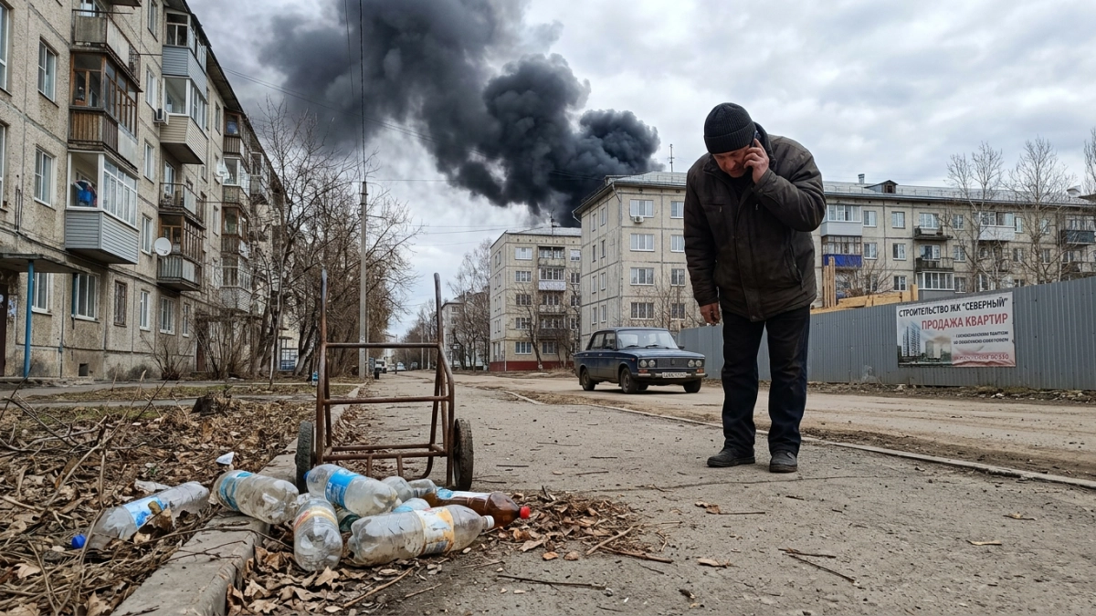 Чёрный дым окутал Александровку: пожар вспыхнул у стройки на Вересаева