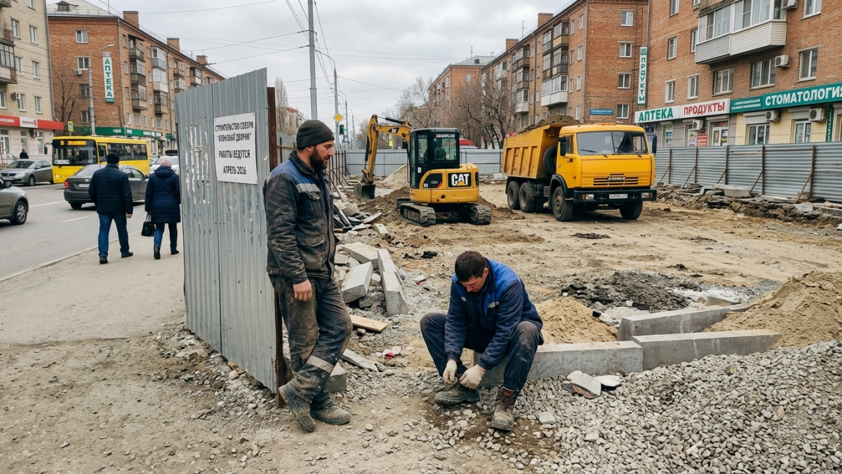 На Социалистической огородили участок под первый сквер Кировского района