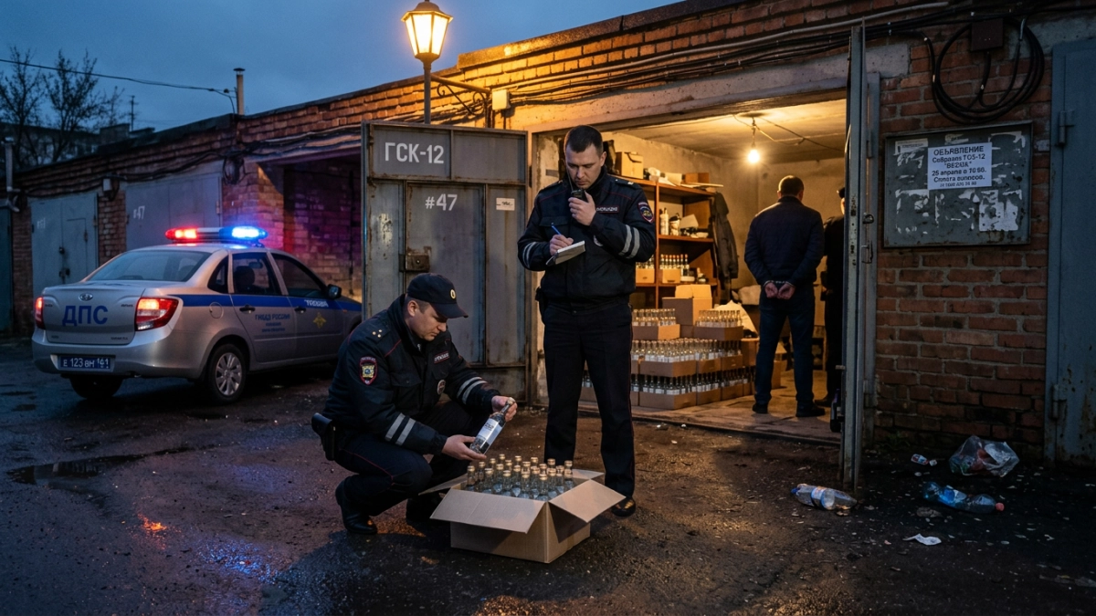 В гаражах Новочеркасска нашли 32 тысячи бутылок нелегального алкоголя