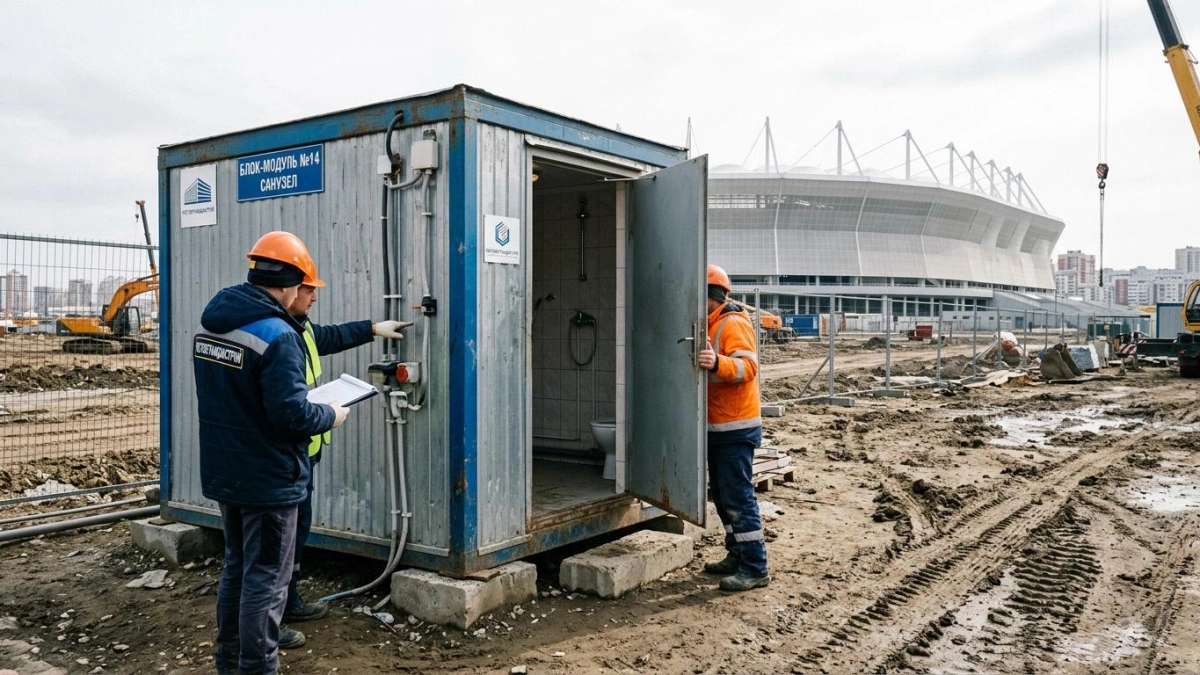 У «Ростов Арены» сдают в аренду сантехнический блок-контейнер
