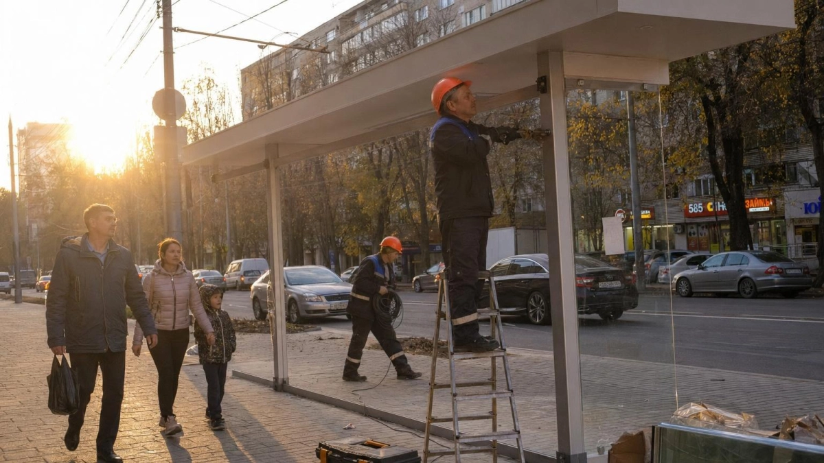 В Ростове заменят 100 остановок: 13 уже готовы, остальные — до октября