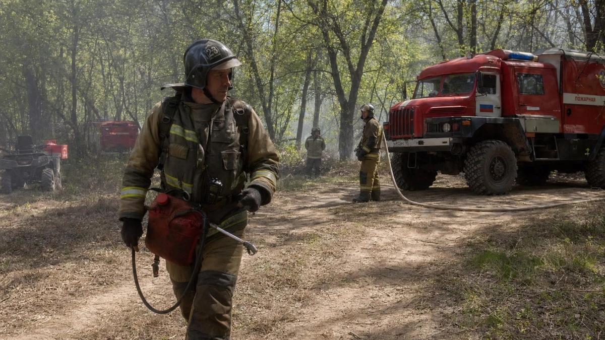 Губернатор Слюсарь впервые оценил работу 236 пожарных на учениях в Усть-Донецком районе