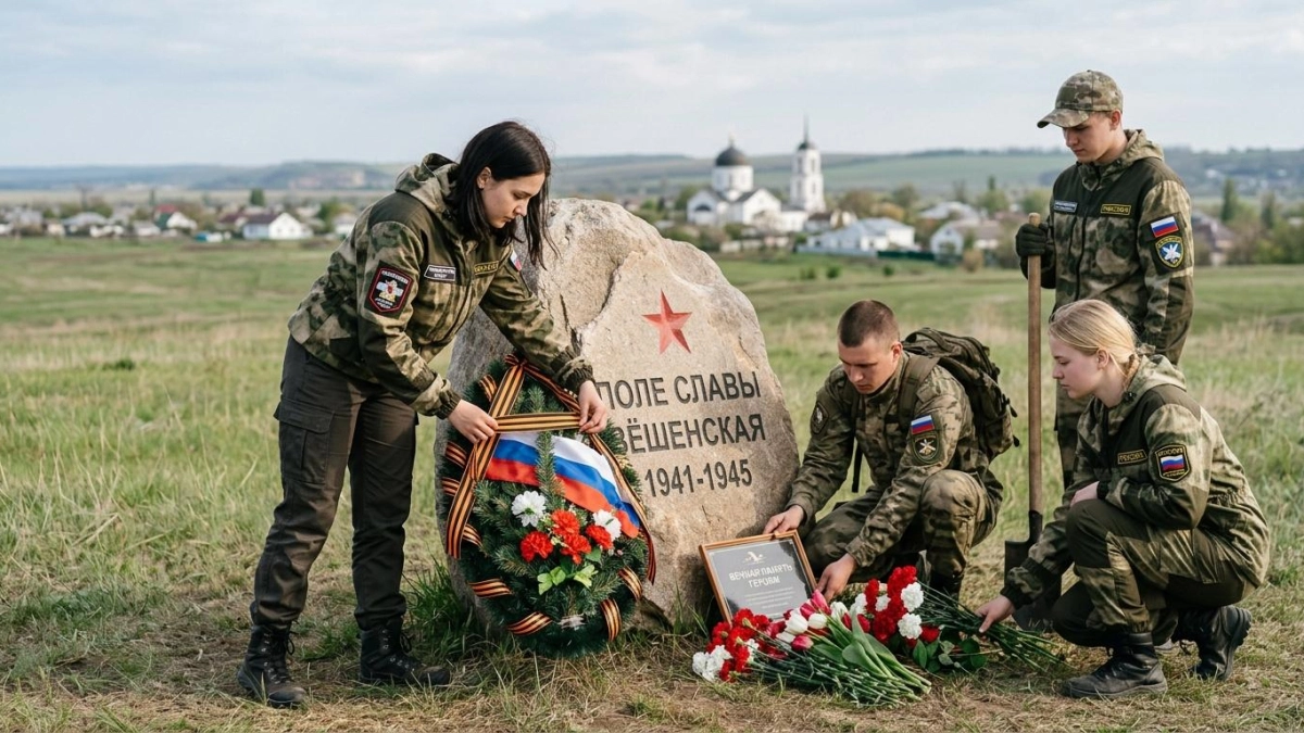 В Вёшенской с воинскими почестями перезахоронили останки советских воинов
