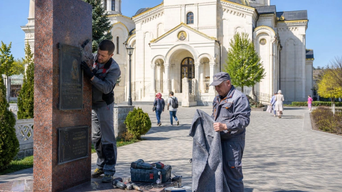 На стеле у храма ЮВО нашли орфографическую ошибку — табличку сняли