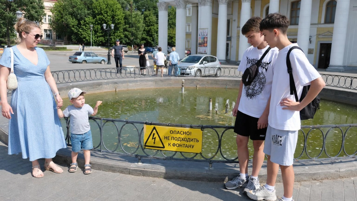 В Ростове фонтан у Публички защитили от купальщиков фейковым предупреждением об токе