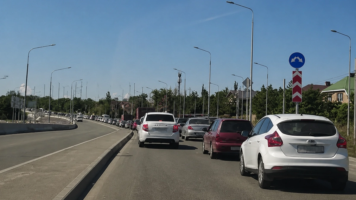 На Вавилова в Ростове две полосы закрыли до конца дорожных работ