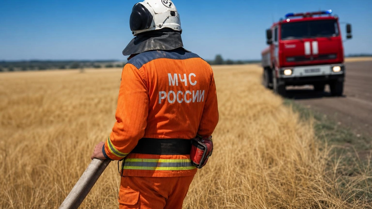 В Аксайском районе после атаки БПЛА загорелось поле озимой пшеницы