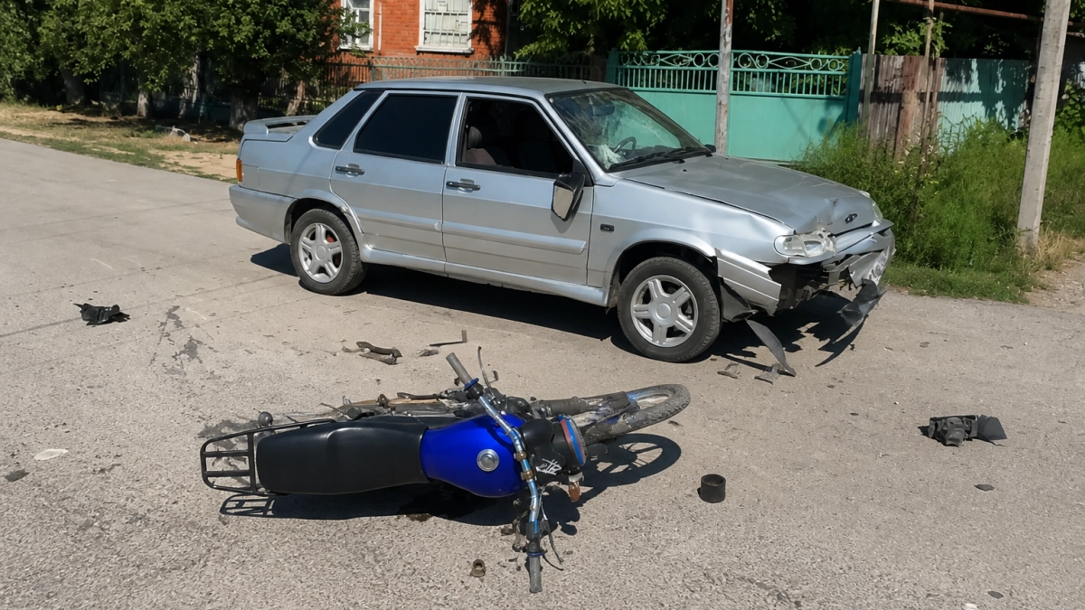 Под Волгодонском 17 летний мопедист попал в больницу после столкновения с ВАЗом