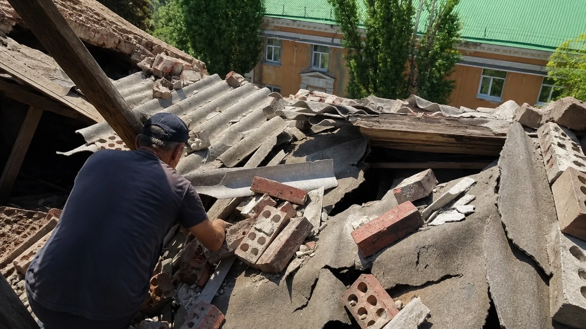 В Ростове месяц не чинят крышу после урагана — спорят УК и власти