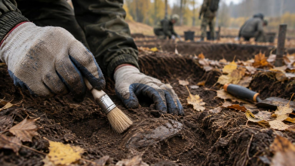 В Обливской на месте бывшего концлагеря нашли останки шести красноармейцев