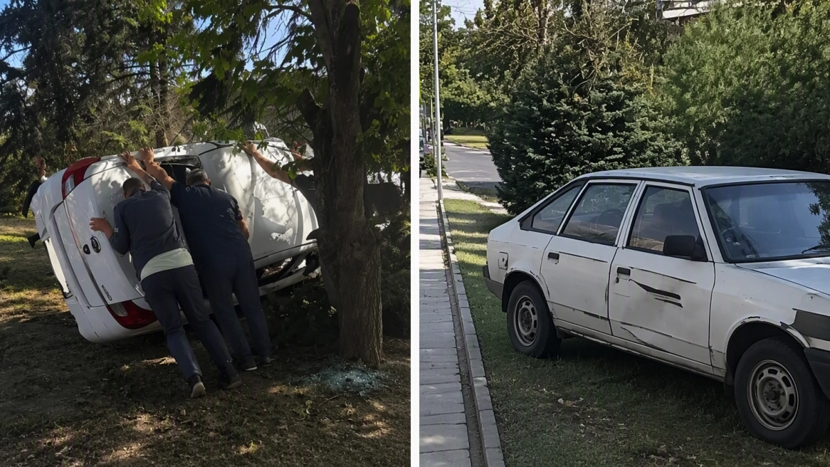 В Ростове девушка на Datsun перевернулась, уходя от столкновения с «Жигулями»